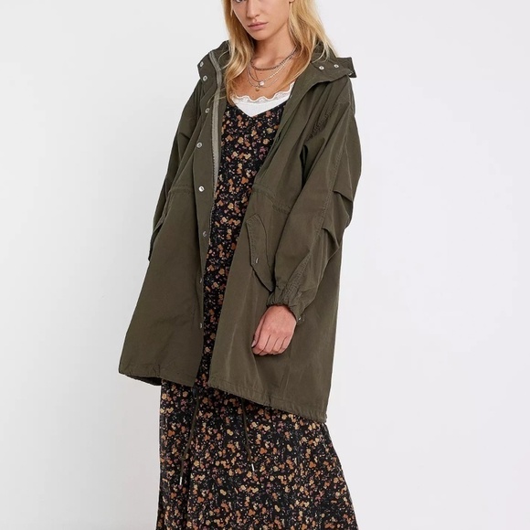 URBAN Outfitters BDG Olive Green Berks Parka Jacket - Size Small - Picture 2 of 16